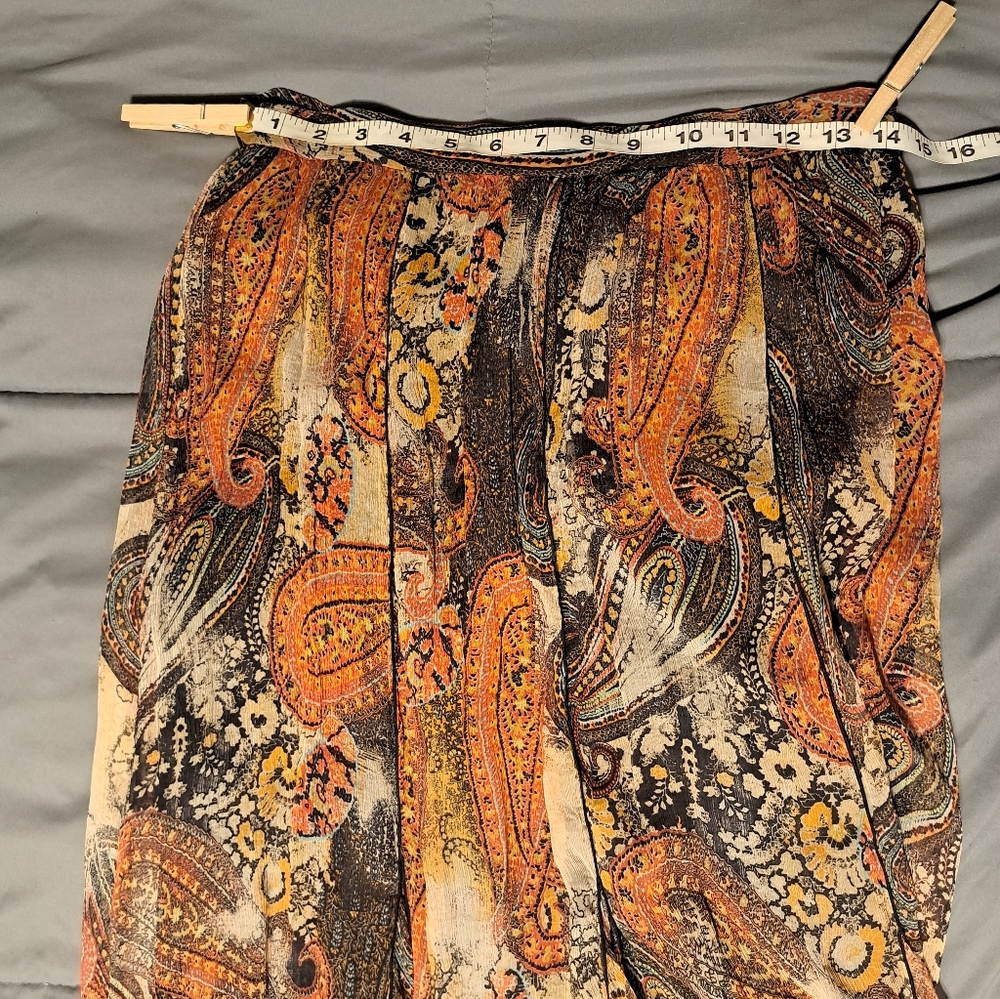 Dana Buchman Size 4 Paisley Maxi Skirt 100% Silk - Picture 7 of 9